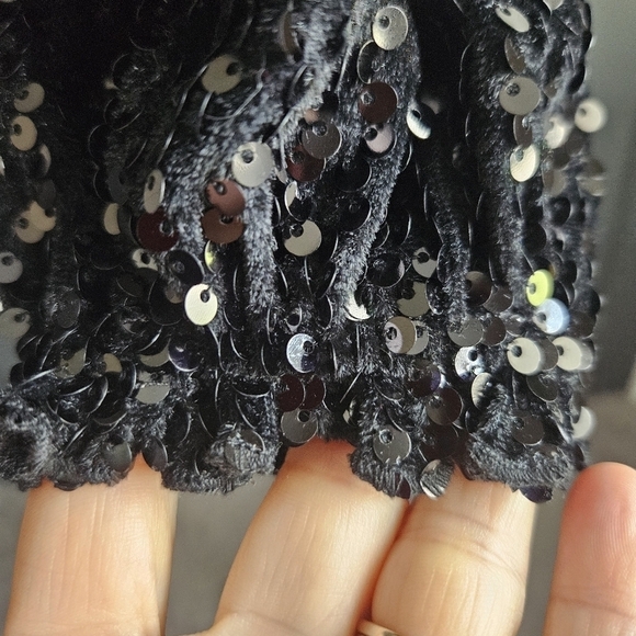 Fashion Nova Womens Sequin Mini Dress Sz Medium Dark Romantic Whimsigoth - Picture 6 of 12